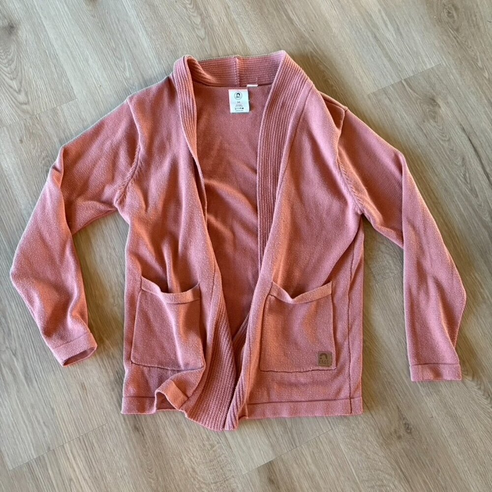 ** Rags Sweater Cardigan Orange Coral Salmon Size Medium Womens - Picture 1 of 8